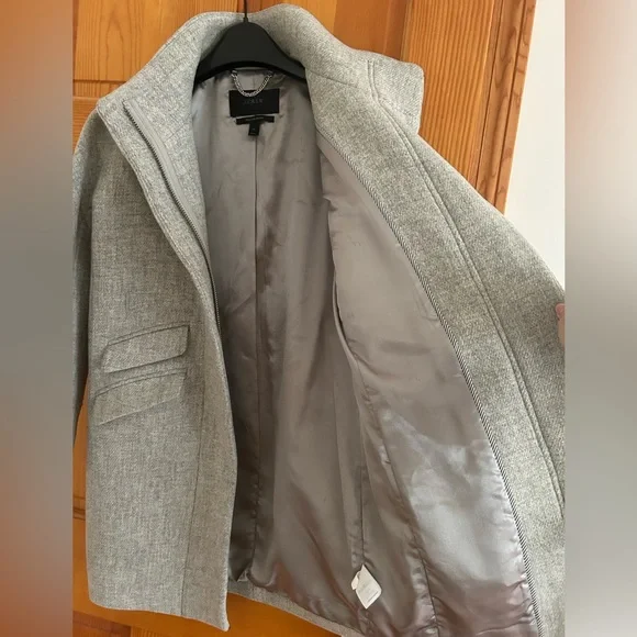 J.Crew Gray Italian Stadium Cocoon Coat 0 Petite - Picture 4 of 6